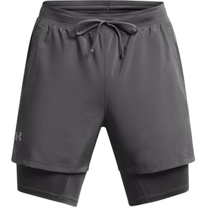 Under Armour Мъжки къси панталони Under Armour UA Launch Mens 2-in-1 5in Shorts - Pitch Grey
