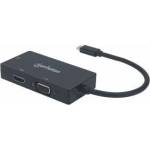 Manhattan USB-C 3.1 to HDMI/DVI/VGA Multiport Adapter Cable