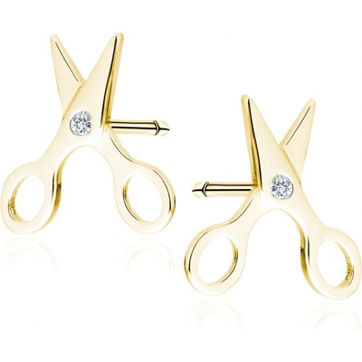 Lafira pozlacené stříbrné náušnice Nůžky Z1978G