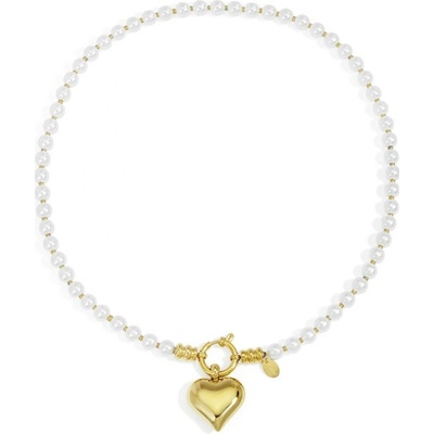 Ornamenti Pozlacený pearls red heart gold OOR300036