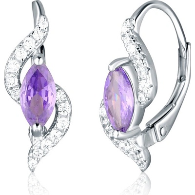 JVD Dámské klasické stříbrné náušnice s ametysty SVLE0816SH2BF00