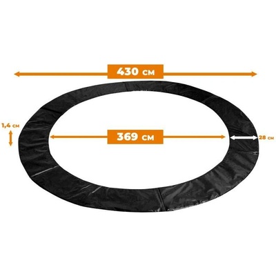 Aga kryt pružin na trampolínu Exclusive s vnitřní síti 430 cm černá