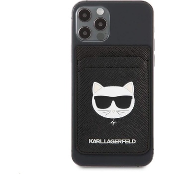 Image 1 of KARL LAGERFELD Saffiano Magnetic Wallet Choupette Head - кожен портфейл (джоб) за прикрепяне към iPhone с MagSafe (черен)