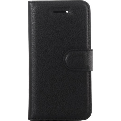 AppleKing flipové puzdro s textúrou kože pre iPhone 5 / 5S / SE (2016) - čierne