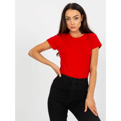 Red cotton women's t shirt BASIC červená