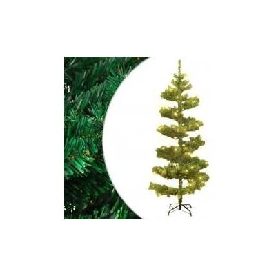 vidaXL Špirálový vianočný stromček s podstavcom a LED zelený 150cm PVC 344650