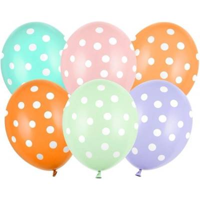 Party Deco Латексови Балони на Точки, 30см - (1 пакет / 6 бр. ) (sb14p-318-000-6)