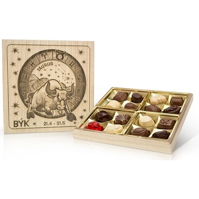 Selllot Býk Belgické pralinky v dřevěné dóze 200 g
