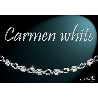 Gold Design Carmen white řetízek rhodium (GD223)