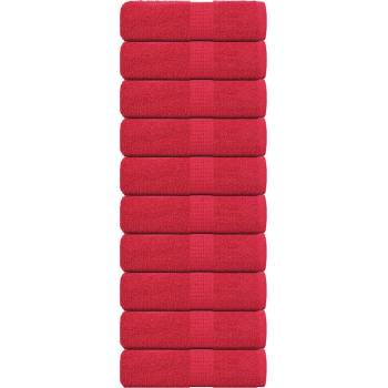 vidaXL Кърпи за гости FROGN 10 бр. червени 30x50 см 360 г/м2 (136925)