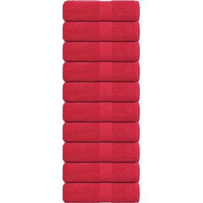 vidaXL Кърпи за гости FROGN 10 бр. червени 30x50 см 360 г/м2 (136925)