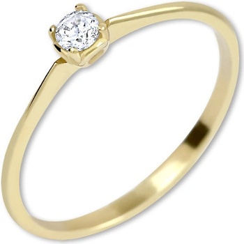 Brilio Zásnubný prsteň zo žltého zlata s kryštálom 226 001 01036