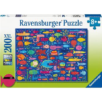 Ravensburger Пъзел Ravensburger от 200 XXL части - Забавни рибки (12004305)