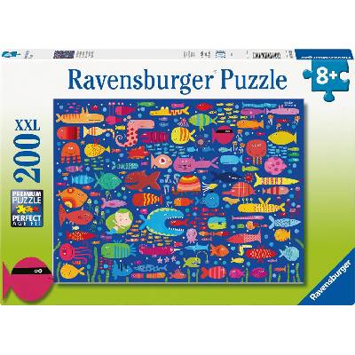 Ravensburger Пъзел Ravensburger от 200 XXL части - Забавни рибки (12004305)