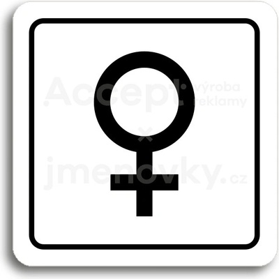 ACCEPT Piktogram WC ženy IV - bílá tabulka - černý tisk