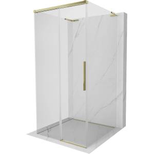 Mexen Rox-3S L трисекционна плъзгаща се душ кабина 120 x 120см, прозрачна, златна - 8C2L-120-120-50-00-3S (8C2L-120-120-50-00-3S)