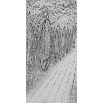 Dimex S-314 vliesová fototapeta na zeď Wine barrels paint black S rozměry 110 x 220 cm