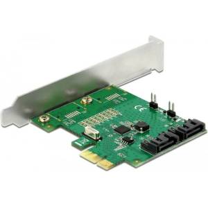 Delock Контролер DeLock 90392, от PCI-E x1 към 2x SATA 6Gb/s, поддържа RAID 0, 1 (90392)