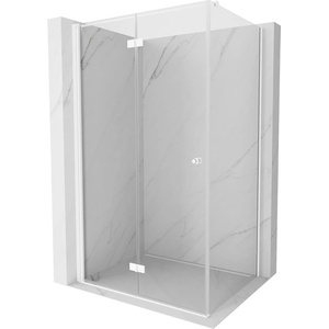 Mexen Mist-F Сгъваема душ кабина лява 75 x 100 см, прозрачна, бяла - 8A6T-075-100-20-00-L (8A6T-075-100-20-00-L)