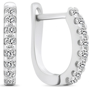 Brilio Silver Jemné strieborné náušnice kruhy so zirkónmi EA559W