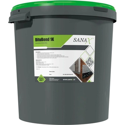 Sanax Bitumenová, hydroizolační 1K stěrka. | BituBond 1K - 25,5kg/32ltr