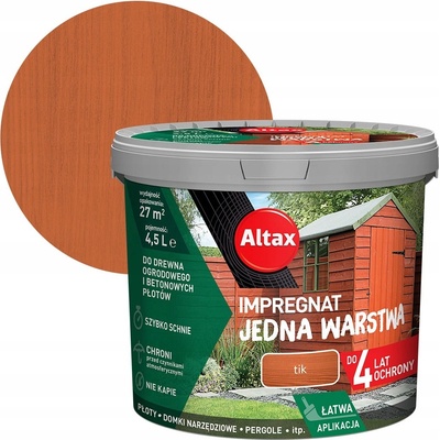 ALTAX IMPREGNACE NA ZAHRADNÍ DŘEVO 4,5L TEAK JEDNA VRSTVA
