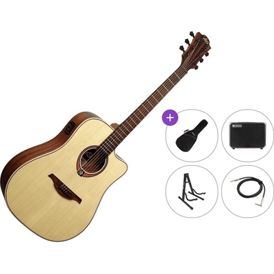 LÂG GUITARS Tramontane 88 T88DCE Premium SET Natural Електро-акустична китара Дреднаут