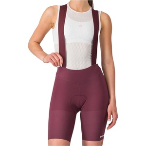 Castelli Дамски клин за колоездене Castelli Women's Premio Evo DT Bibshort Cycling bottoms - Deep Bordeaux / Rosa Giro - размер XL (155-1955-0315)