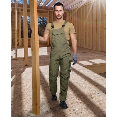 Ardon URBAN montérkové nohavice s náprsenkou NA TRAKY HNEDÉ KHAKI H6452
