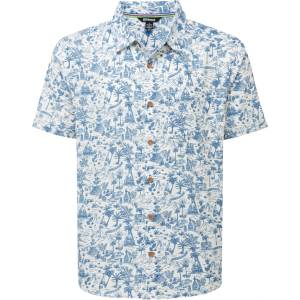 Sherpa Мъжка риза с копчета Sherpa Ravi S/S Shirt - Katha White / Blue (033-3235-0113)