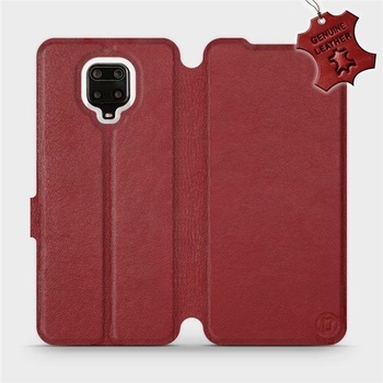 Pouzdro Mobiwear Luxusní flip Xiaomi Redmi Note 9 Pro kožené Tmavě červené