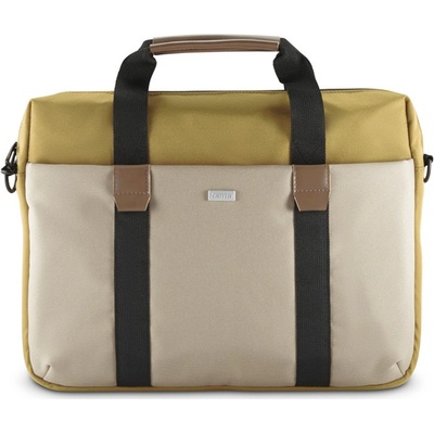 Hama Silvan, brašna na notebook, pro 34-36 cm (13,3-14,1"), recyklovaný polyester, béžová/žlutá; 222062