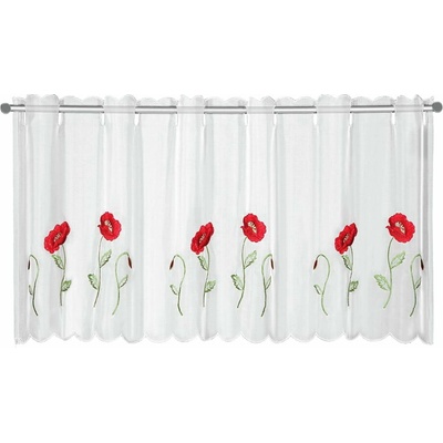 Biela záclona 155x45 cm Poppies – Sehlbach