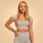 GymBeam BeastPink Дамска къса тениска Sense Grey L