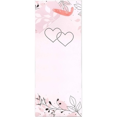Albi Dárková taška TKB svatební na víno 36x13 cm - růžová - srdce