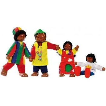 Goki - Дървени гъвкави кукли - Африканско семейство за игра (51817)