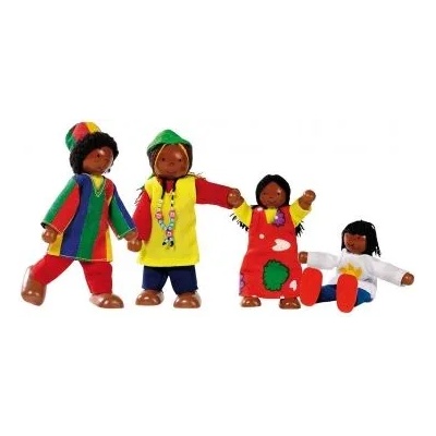 Goki - Дървени гъвкави кукли - Африканско семейство за игра (51817)