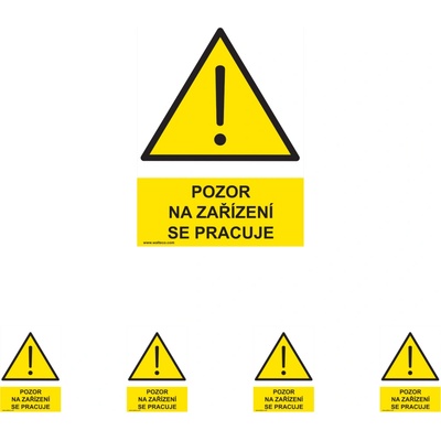 Walteco Pozor na zariadení sa pracuje 210x297mm, formát A4, plastová tabuľka Množstvo: 5 ks , 20014BP1