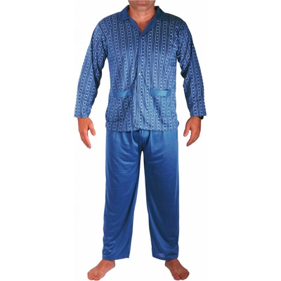 Zdislav pánské pyžamo dlouhé propínací modré
