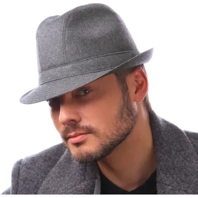 Мъжка зимна шапка Fedora HatYou CP0760, Сив меланж