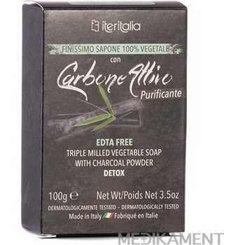 Iteritalia Carbone Attiro Detox 100% rastlinné mydlo čierne uhlie 100 g