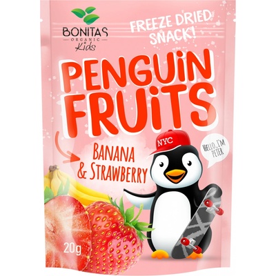 Bonitas bio Penguin Fruits Banán & Jahoda 15 g