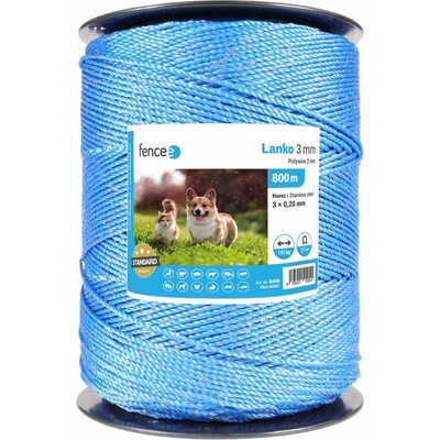 Lanko pro elektrický ohradník, průměr 3 mm, modré, délka 800 m