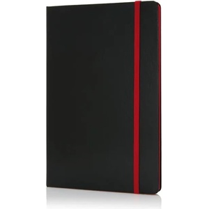 Xindao - xd XD Тефтер Deluxe, А5, 80 листа, офсетова хартия, с червен ластик, черен (P773.304)