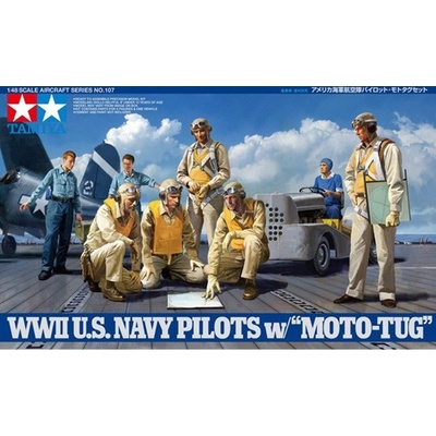 Tamiya WWII U.S. Navy Pilots w/ Moto-Tug 1:48