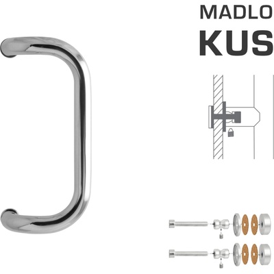 Vyosené madlo na dvere WA - MADLO M2 WA/C-S-SKLO ks NEL - nerez lesklá | MP-KOVANIA.sk