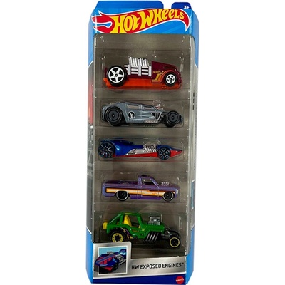 Mattel Hot Wheels Sada autíček 5-Pack HW Exposed Engines HLY79