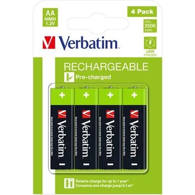 Verbatim Акумулаторна батерия, AA молив, 4x2500 mAh, VERBATIM 49517 (49517)