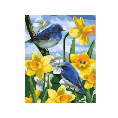 Smart Flamingo Creative set Flamingo Line Painting by numbers 40x50cm Birds on daffodils (FSY689)