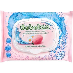  Bebelan, бебешки влажни кърпи със смрадлика и лайка, 24 бр